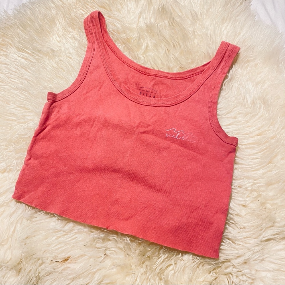 Billabong womens Pink Tank Top cropped cotton Seek Bliss M